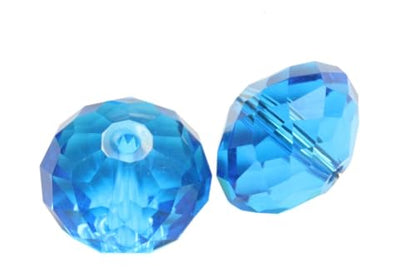 24pcs Adabele Austrian 6mm Faceted Rondelle Crystal Beads Capri Blue - color: Capri Blue, size: 4mm x 6mm - 24pcs