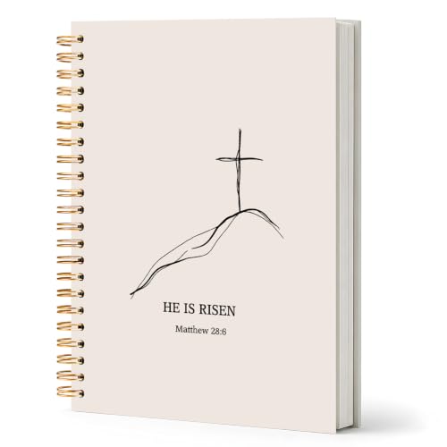 Christian Easter Journal Notebook for Work Study, He Is Risen Easter Gifts, Jesus Resurrection Religious Bible Verse Spiral Notebook Office Supplies Gifts, 5.5x8.3 Inch - color: He is Risen
