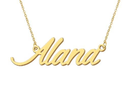 Aoloshow Personalized Name Necklace Custom Any Name Necklaces Jewelry for Womens New Mom Bridesmaid Gift - style: Gold - Alana