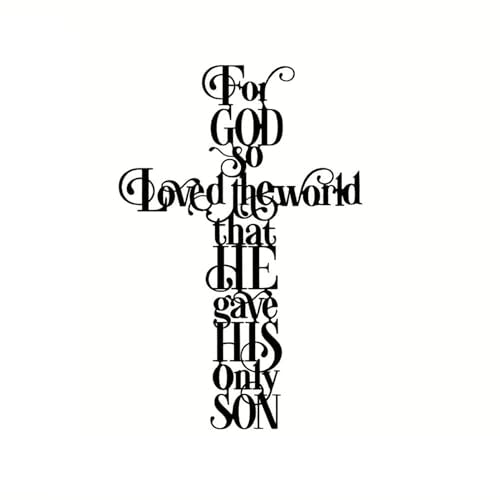 YKANYN Metal Cross Wall Decor, For God So Loves the World Wall Art