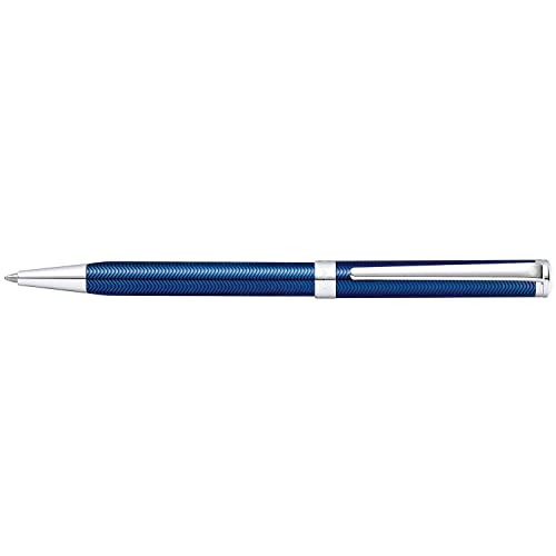 Sheaffer Intensity Engraved Translucent Blue Ballpoint Pen with Chrome Cap and Trim - color: Engraved Translucent Blue, style: Ballpoint Pen