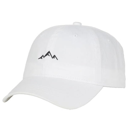 Outdoor Cap Mountain Embroidered Dad Hat Adjustable Soft Cotton Polo Style Unstructured Baseball Cap for Men & Women - color: White