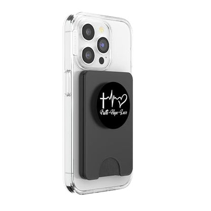 Faith Hope and Love - for Women - Christian Bible Verse PopSockets PopGrip: Swappable Grip for Phones & Tablets PopSockets PopWallet for MagSafe - style: Magnetic PopWallet