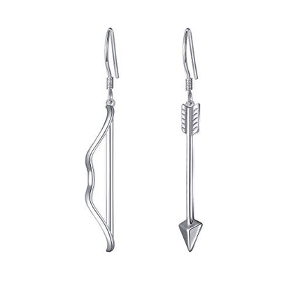 S925 Sterling Silver Heart Dangle Drop Earrings for Women Jewelry Gift - style: Bow Arrow