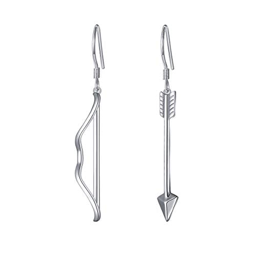 S925 Sterling Silver Heart Dangle Drop Earrings for Women Jewelry Gift - style: Bow Arrow