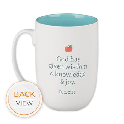 Christian Art Gifts Floral Ceramic Coffee Mug: World's Best Teacher, 15 oz. - color: Multicolor/Best Teacher