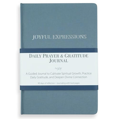 Prayer & Gratitude Journal for Women | 90-Day Christian Devotional with Bible Verses, Guided Prompts, Daily Reflections, Affirmations & Prayer Tracker | Faith-Based Journal for Spiritual Growth - color: Blue Gray