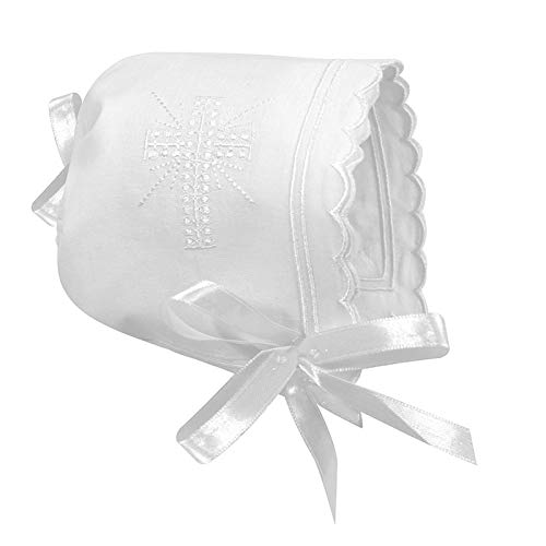 Stephan Baby Baby-Girls Av2023-stephan Baby-Stephan Baby Keepsake Cutwork Handkerchief Christening Bonnet with S-8e8e39c2 - color: White
