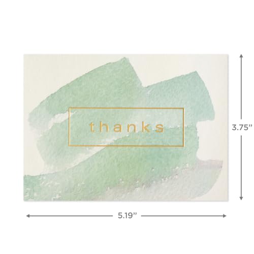 Hallmark Bulk Thank You Cards, Assorted 50-Pack (Watercolor Greenery)