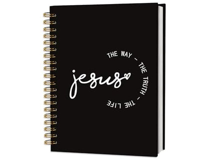 Black Jesus Notebook Journal,Christian Bible Study Prayer Journal Notebook,Christian Jesus the Way the Truth the Life Hardcover Spiral Notebooks Journaling,5.5x8.3 Inch - color: Jesus-3 Cream color