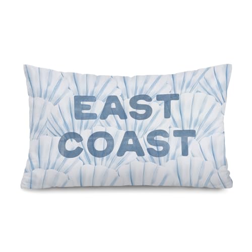 Lacama Coastal Room Decor, Blue Coastal Throw Pillow Cover 12x20, Blue Dorm Decor, East Coastal Decorative Throw Pillow Covers Pillowcases for Couch Bed Girly Room Bedroom Dorm - color: Coast-east Coast-seashell