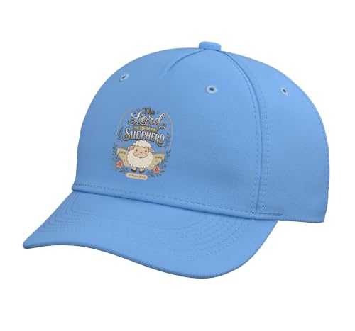 Christian Bible Verse The Lord is My Shepherd Psalm 23 Adjustable Baseball Hat - color: Light Blue