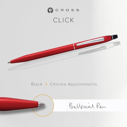 Cross Click Refillable Ballpoint Pen, Medium, Crimson Lacquer - color: Red