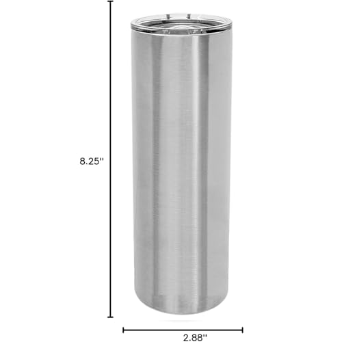 LaserGram Personalized 22oz Skinny Tumbler, Christian Cross (Stainless Steel) - color: Stainless Steel