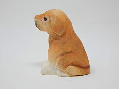 Selsela Labrador Retriever Wooden Figurine - Hand-Carved Miniature Wood Carving Dog Statue, Rustic Home Decor & Collectible Puppy Sculpture - style: Labrador Retriever
