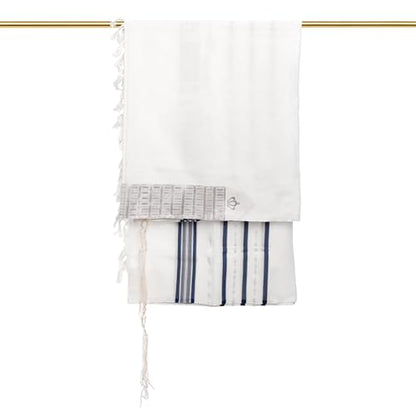 A supervised kosher Tallit Gadol Prayer Shawl from Israel,Wedding Model Diamond,Non-Slip.Wash and Iron easily. - color: With Blue Stripes, size: Size 70 - 80 x 60 Inch