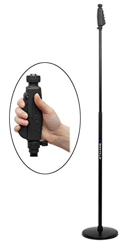 Rockville RVMIC4 v2 Round-Base Mic Stand Bundle with iStand 44 Tablet Mount