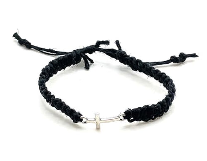 Cross Hemp Bracelet - color: Black