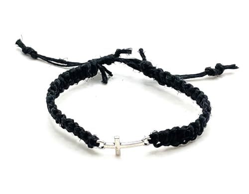 Cross Hemp Bracelet - color: Black