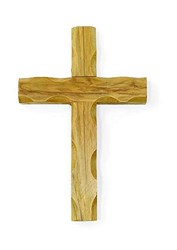 Logos Trading Post Holy Land, Jerusalem, Olive Wood Wall Cross - Small, 4.75" - size: 4.8"L x 3.1"W