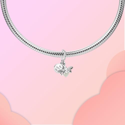 LUXILLA 925 Sterling Silver Charm Golden Family Tree Sparkling Cross Cute Dragon Charms Fits Bracelets Necklace Pendant Bead Jewelry Gift for Women Family Friends - color: Firefly Charm