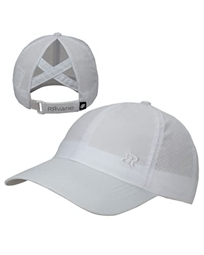 Women Criss Cross Ponytail Baseball Cap - color: White