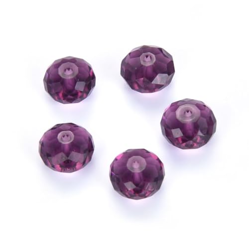 24pcs Adabele Austrian 6mm Faceted Rondelle Crystal Beads Amethyst - color: Amethyst, size: 4mm x 6mm - 24pcs