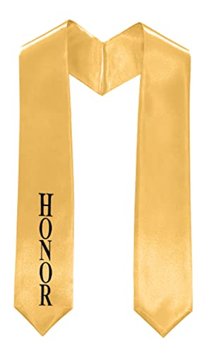 MyGradDay Plain Graduation Stole Colorful Stole for Adult Length 60",Rich in Color - color: Honor-gold