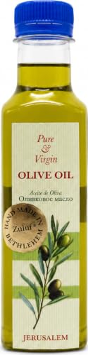 Zuluf Holy Land Olive Oil Pure Anointing Oil from Jerusalem Bethlehem Blessed Christian Prayer for Baptism Christening Godparent Faith Gift Unscented Olive Base 8.5 Fl Oz Single Bottle