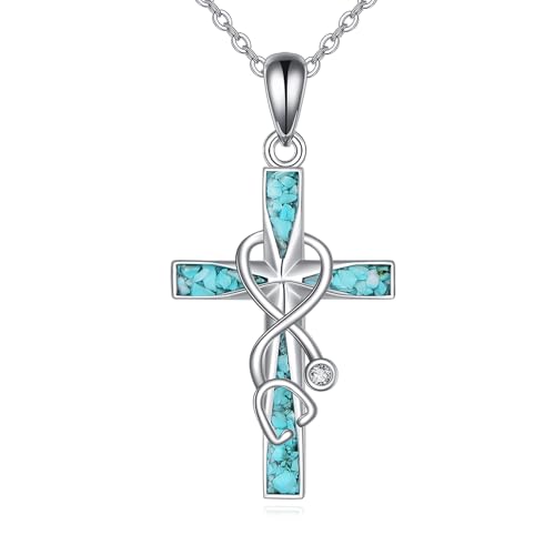 ONEFINITY Cross Necklace 925 Sterling Silver Cross Pendant Religious Jewelry Gifts - style: Nurse Cross Necklaces