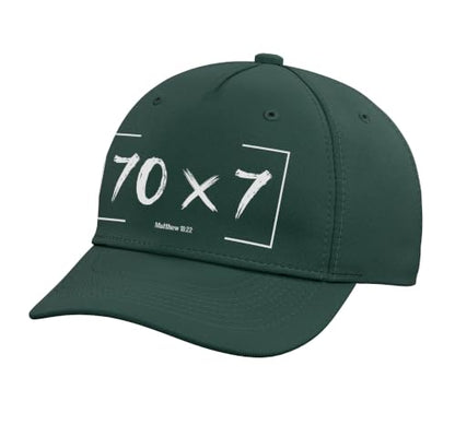 Christian Bible Verse Forgiveness Forgive Matthew 18:22 Gift Adjustable Baseball Hat - color: Dark Green