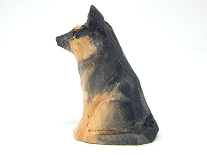 Selsela Hand-Carved German Shepherd Figurine - Miniature Dog Sculpture for Home Decor, Handmade Pet Lover Collectible, Garden Ornament Pet Lover Enthusiast Collectible - style: German Shepherd