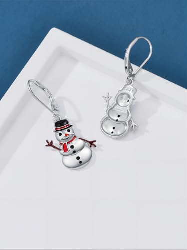 Dorunmo 925 Sterling Silver Dangle Drop Earrings for Women Holiday Earrings Hypoallergenic Halloween Christmas Jewelry Festival Gifts for Women - style: Christmas-Snowman-03