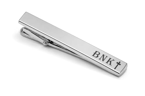 Personalized Silver Cross Tie Clip Custom Engraved Free - Christian Men’s Gift - Gift For Him | Free Engraving - Ships From USA