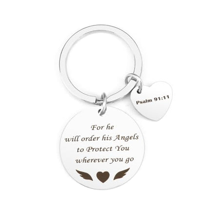 Bible Keyachain Christian Gifts for Women Cross Keychain Religious Gifts Bible Gift Faith Gift for Men - color: Psalm 91:11