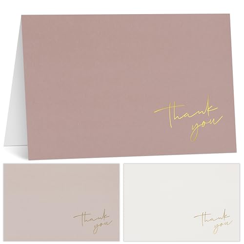 ZICOTO Beautiful Thank You Cards Set of 30 With Envelopes and Stickers - color: Pink