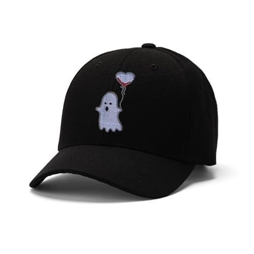 Embroidered Baseball Cap for Women Men Adjustable Baseball Hat Black Baseball Cap Trucker Hat - color: Ghost