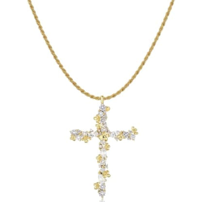 Cross Necklace for Women,14K Gold Silver Plated Box Chain Pendant，Dainty Personalized Charm Jewelry Gift for Her - color: Gold Cross A