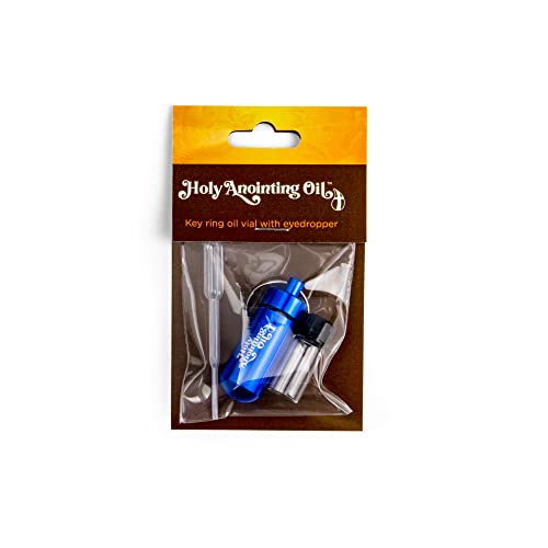 Logos Trading Post Anointing Oil Bottle with Blue Keychain Container - color: Blue