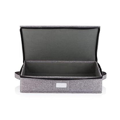 Platter Storage Case - Hard Shell and Stackable with Padded Interior - Fits 4 Serving Platters - 3 Large Felt Dividers Included - 17"W x 13"D x 4"H - China Storage Containers for Plates - style: Platter Storage