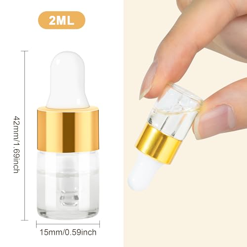 Mini Glass Dropper Bottle for Essential Oil,2ml 10pcs - style: 2ml