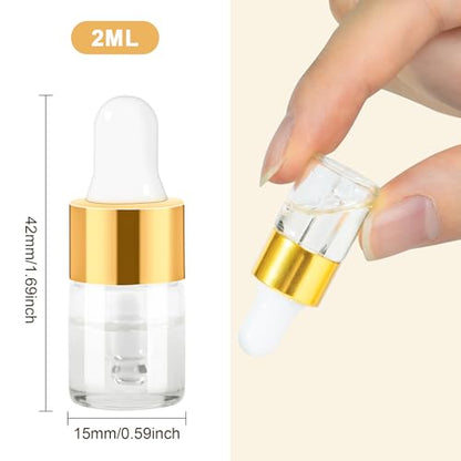 Mini Glass Dropper Bottle for Essential Oil,2ml 10pcs - style: 2ml