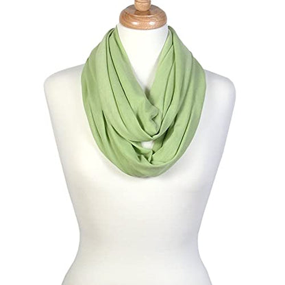 Super Soft Cotton Blend Lightweight Solid Color Multi Loop Infinity Scarves - color: Green