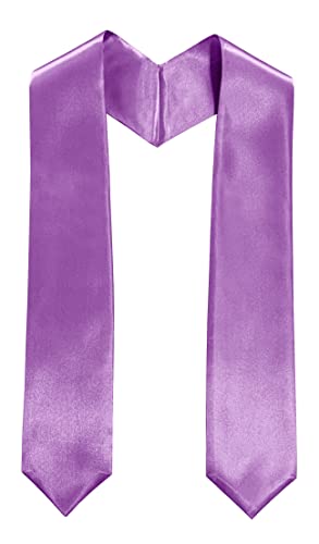 MyGradDay Plain Graduation Stole Colorful Stole for Adult Length 60",Rich in Color - color: Purple