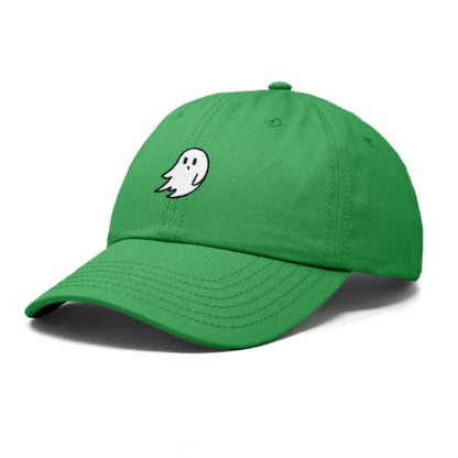DALIX Ghost Embroidered Mens Womens Cotton Dad Hat Baseball Cap Adjustable - color: Kelly Green