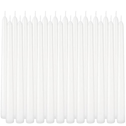 24 Pack 10 Inch White Taper Candles, Unscented Dripless - color: white-10"24pcs