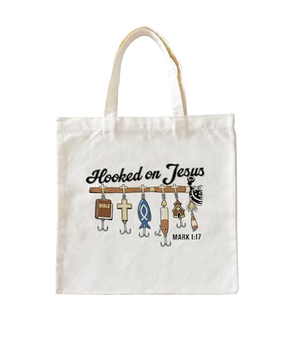 Christian Jesus Inspirational Canvas Tote Bag for Church Baptism - color: Jesus3