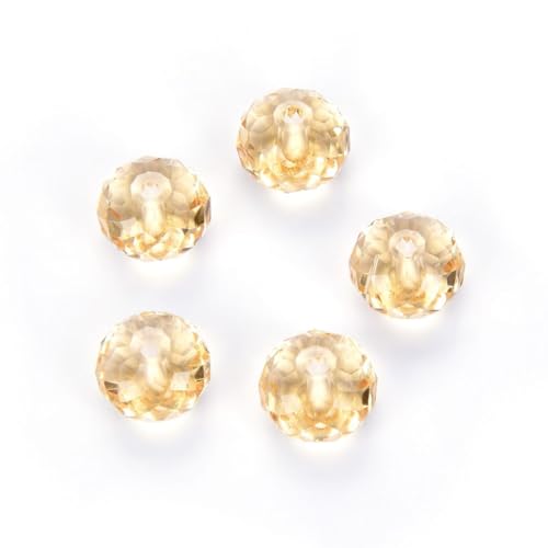 24pcs Adabele Austrian 6mm Faceted Rondelle Crystal Bead Yellow Champagne - color: Gold Champagne, size: 4mm x 6mm - 24pcs