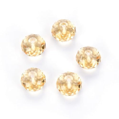 24pcs Adabele Austrian 6mm Faceted Rondelle Crystal Bead Yellow Champagne - color: Gold Champagne, size: 4mm x 6mm - 24pcs