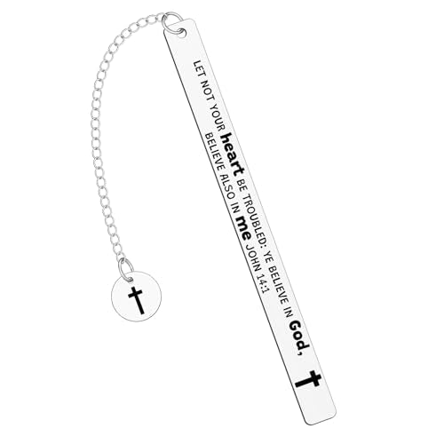Bible Bookmark for Women Book Lovers Christian Book Marker Gifts for Reader Teens Girls Religious Bookmarks Church Cross Chain Scripture for First Communion - color: Religious Bookmark 09
